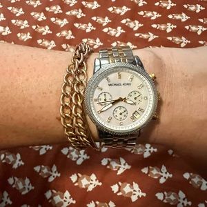 Michael Kors opal 2 tone bling watch